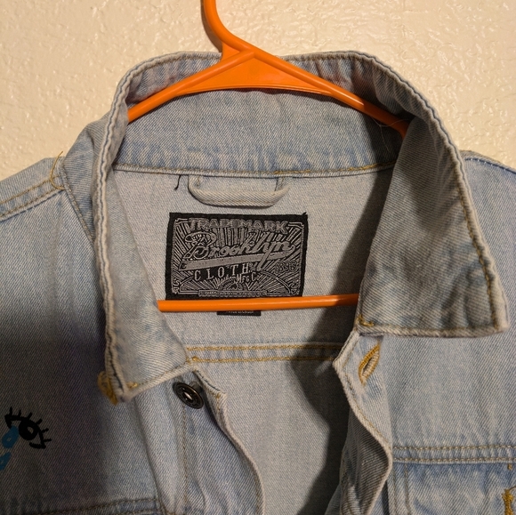 Trademark Brooklyn cloth Light Blue Denim Jacket with Graphic designs - Picture 4 of 9